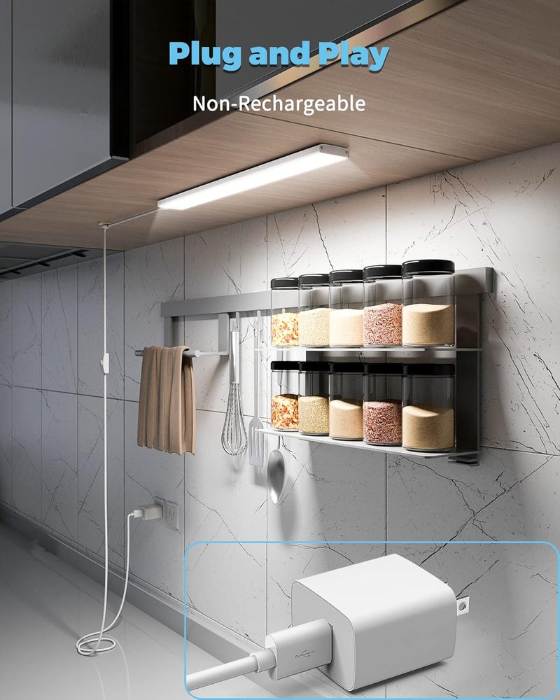 ASOCO Plug-in Under Cabinet Lighting, 16Inch LED Workbench Lights with Super Brighten 700Lumen and Dimmable 6000K Cool White, Memory Function Desk Lamp for Kitchen Sink/Desk/Workbench - Image 3